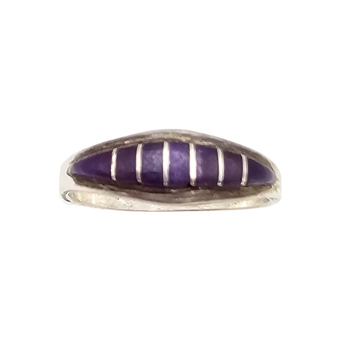 Navajo Charoite Sterling Silver Inlay Ring Size 7 2.5 G: Navajo Charoite Sterling Silver Inlay Ring Size 7 2.5 G