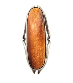 Native Petrified Wood Sterling Silver Ring Size 8.25 18.3 G