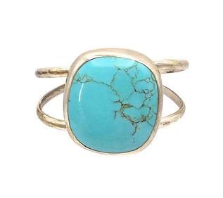 Mexico TS-134 Turquoise Sterling Silver Cuff Bracelet 43.1 G