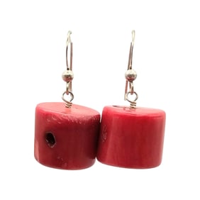 Jay King Mine Finds Coral Sterling Silver Drop Dangle Earrings 12.8 G