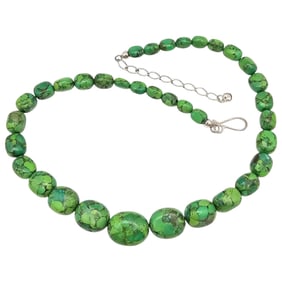 Jay King Mine Finds Enhanced Howlite Sterling Silver Necklace 67.7 G