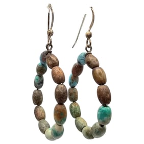 Jay King Mine Finds Turquoise Sterling Silver Drop Dangle Earrings 5.4 G