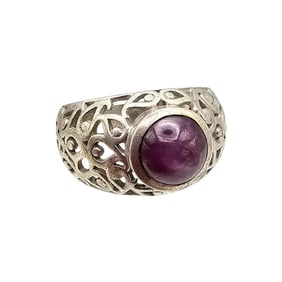 KHR Star Sapphire Sterling Silver Cocktail Ring Size 6.5 5.7 G