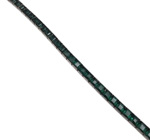 Rhinestone Sterling Silver Deco Style Tennis Bracelet 17.9 G