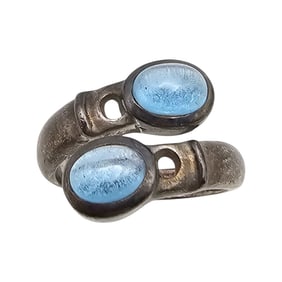 Topaz Sterling Silver Cocktail Ring Size 7 6.4 G