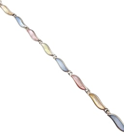 Mother Of Pearl Sterling Silver Bracelet 9.7 G