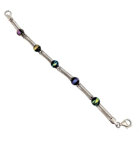 Italy Murano Glass Sterling Silver Bracelet 16.2 G