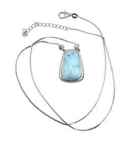 JR Larimar Sterling Silver Necklace 9.4 G