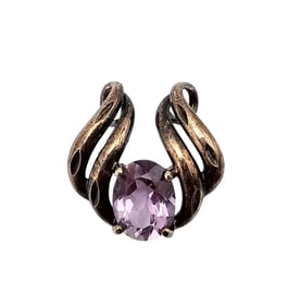 CID? Amethyst Gold Over Sterling Silver Pendant 4.4 G