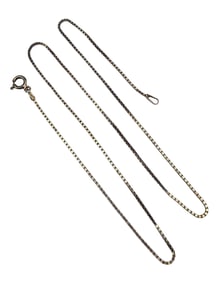 Italy Gold Over Sterling Silver Box Chain Necklace 2.7 G