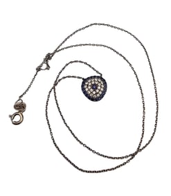 Rhinestone Sterling Silver Necklace 1.8 G