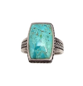 Barse Southwestern Turquoise Sterling Silver Ring Size 9.25 9.2 G
