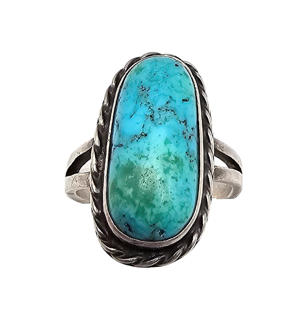 SI Native Turquoise Sterling Silver Ring Size 7 6.1 G (1 of 4)