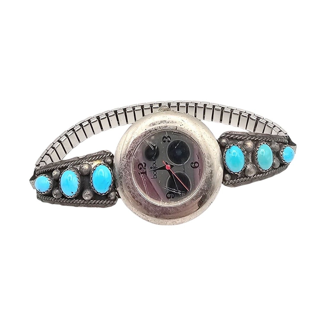 Sylvia Chee Navajo Turquoise Sterling Silver Watch 34.9 G: Sylvia Chee Navajo Turquoise Sterling Silver Watch 34.9 G