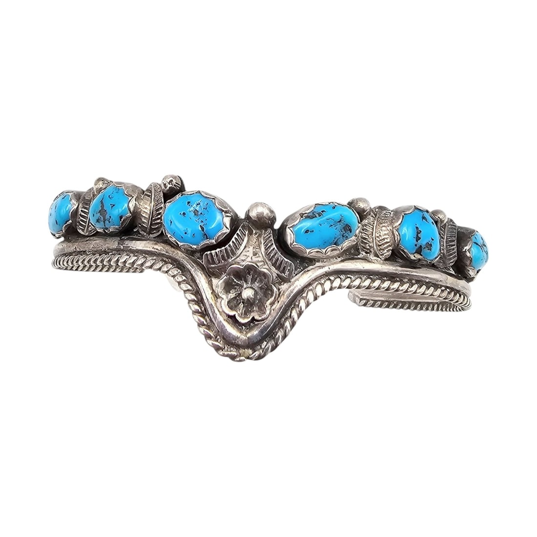 Cester Charley Navajo Turquoise Sterling Silver Cuff Bracelet 13.2 G (1 of 4)