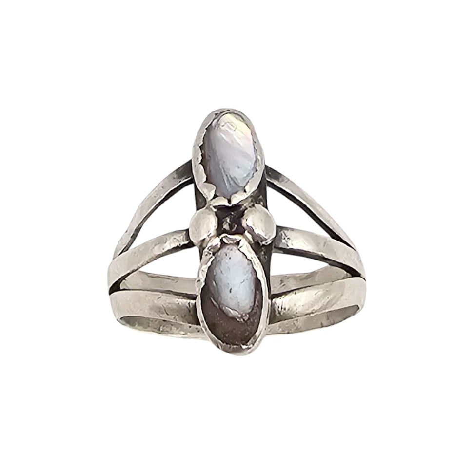 Spencer Navajo Abalone Sterling Silver Ring Size 4 2 G: Spencer Navajo Abalone Sterling Silver Ring Size 4 2 G