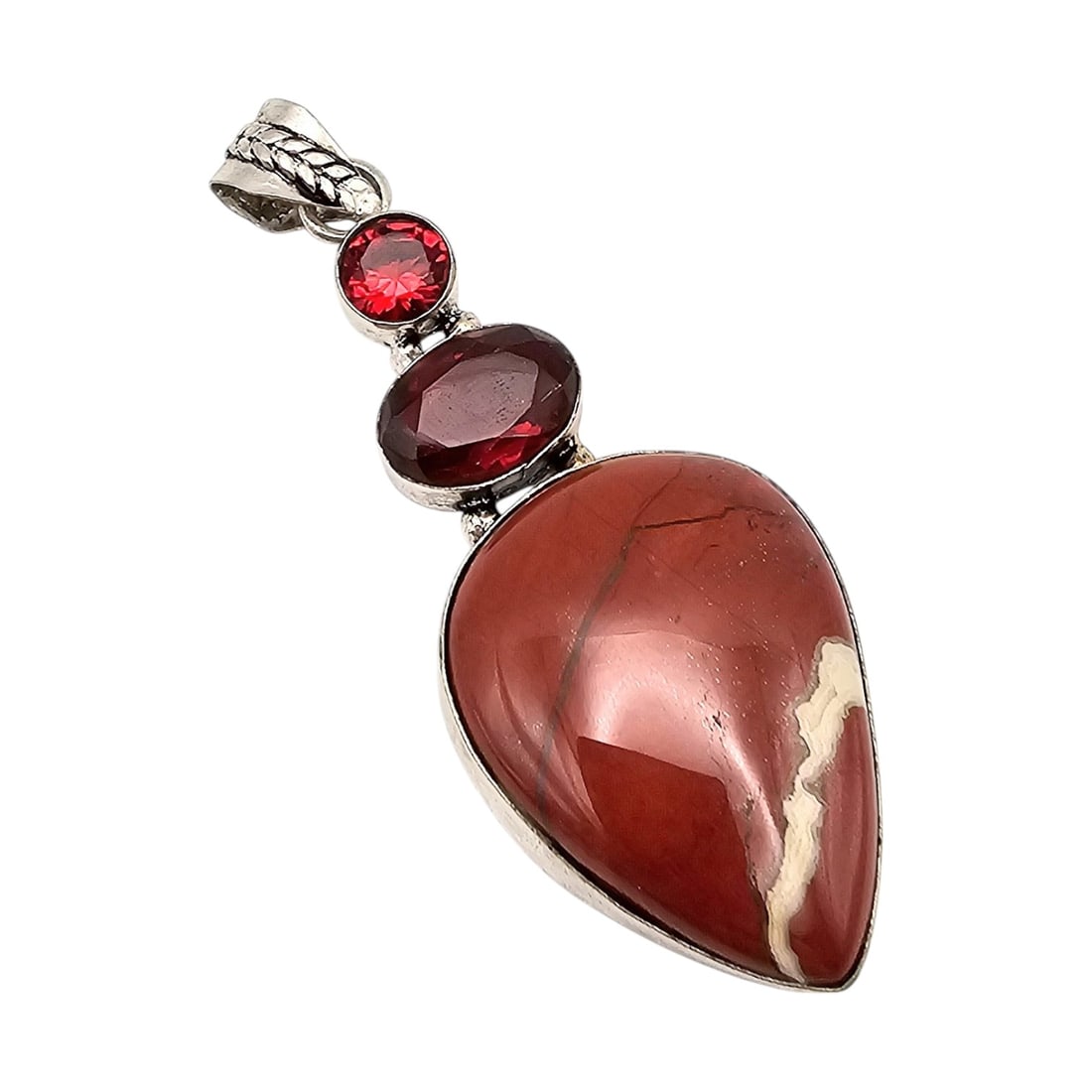 Southwestern Rhinestone Jasper Sterling Silver Pendant 20 G (1 of 4)