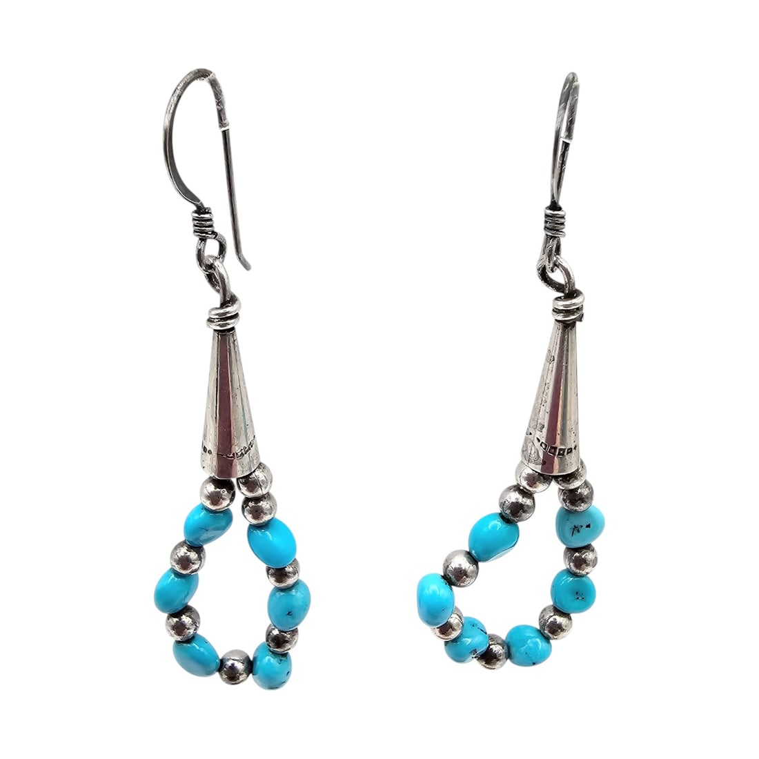 Southwestern Turquoise Sterling Silver Earrings 3.8 G (1 of 4)