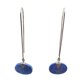 Southwestern Lapis Sterling Silver Earrings 1.9 G