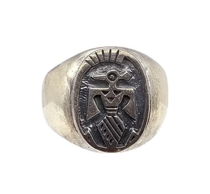 Signed Southwestern Sterling Silver Kachina Ring Size 13.5 9.6 G