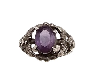 Prarie Fire Amethyst Sterling Silver Ring Size 4.5 3.2 G