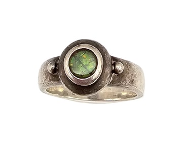 R&G Abalone Sterling Silver Ring Size 7.75 7 G