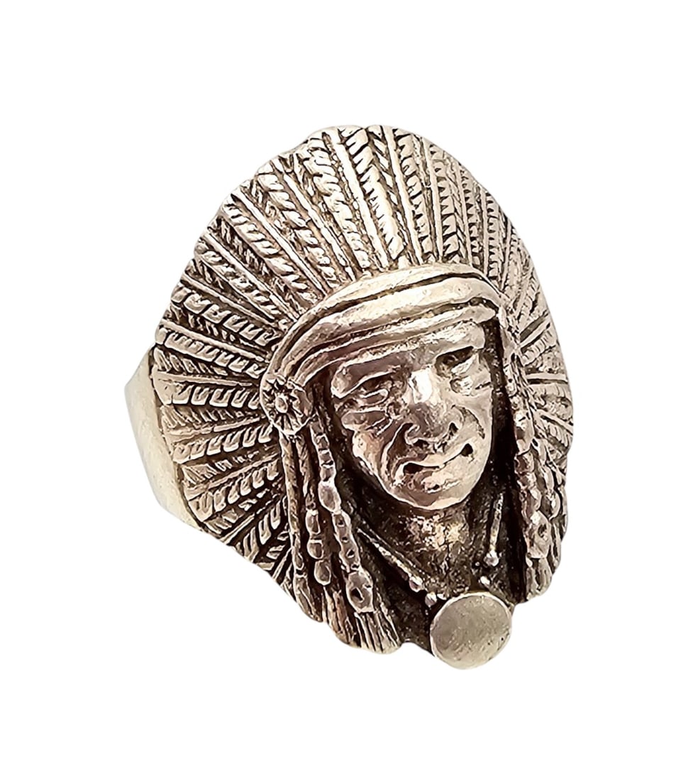 Southwestern Sterling Silver Chief Ring Size 12 10.8 G: Southwestern Sterling Silver Chief Ring Size 12 10.8 G