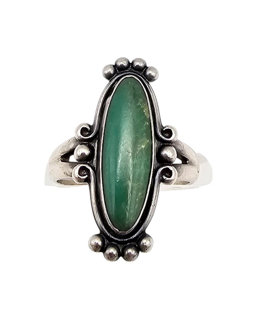 Bell Trading Post Turquoise Sterling Silver Ring Size 5.5 4.6 G (1 of 4)