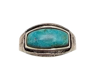 Bell Trading Post Turquoise Sterling Silver Ring Size 9.5 6.8 G