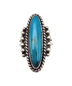 Bell Trading Post Turquoise Sterling Silver Ring Size 5 6.6 G