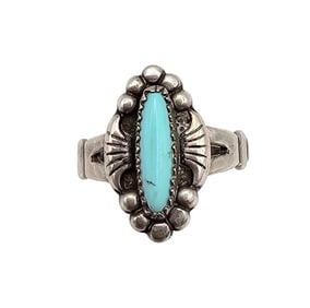 Bell Trading Post Turquoise Sterling Silver Ring Size 4.75 2.8 G
