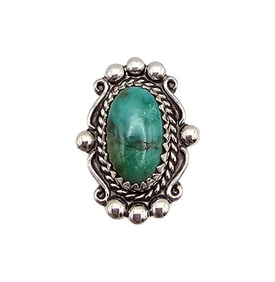 Bell Trading Post Turquoise Sterling Silver Ring Size 7.5 4.4 G