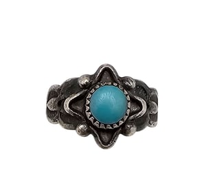 Bell Trading Post Turquoise Sterling Silver Ring Size 2 1.6 G
