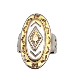 Old Carlisle Jewelry Albuquerque Stamped Sterling Silver Ring 5.75 9.7 G