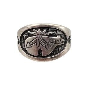 Carolyn Pollack Relios Southwestern Sterling Silver Fetish Bear Ring Size 13.25 9.3 G