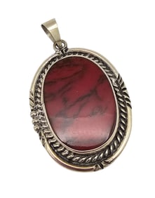 SS Mexico Jasper Sterling Silver Pendant 18.4 G