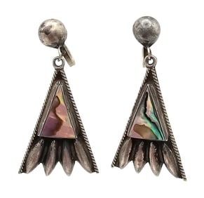 JFG Mexico Abalone Sterling Silver Earrings 7.2 G