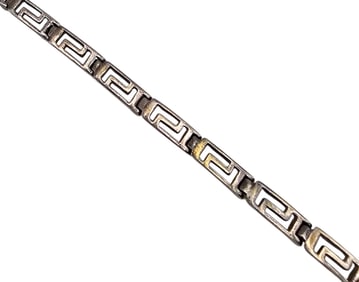 Sterling Silver Geometric Link Bracelet 6.2 G