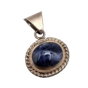 Mexico Taxco T2-10? Sodalite Sterling Silver Pendant 15.7 G