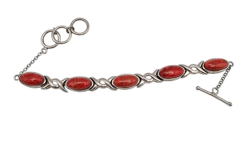 BBJ Southwestern Style Jasper Sterling Silver Toggle Bracelet 21.1 G