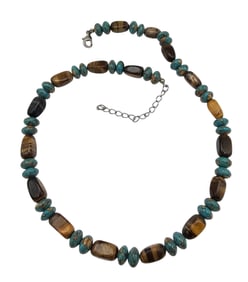 Southwestern Turquoise Tiger's Eye Necklace