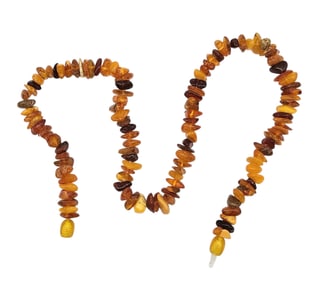 Honey Butterscotch Red Amber Chunk Necklace