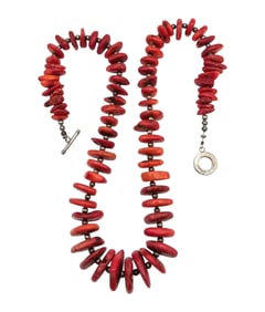 Southwestern Coral Chunk Necklace