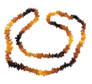 Dark To Honey Amber Chunk Necklace