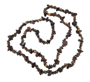 Red Brown Tiger's Eye Chunk Necklace