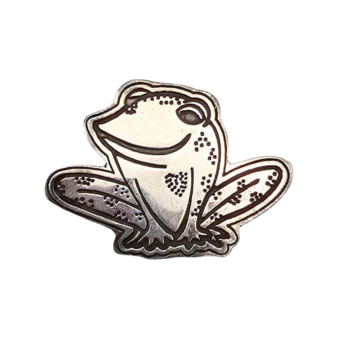 Mexico Sterling Silver Frog Brooch 8.3 G (1 of 4)