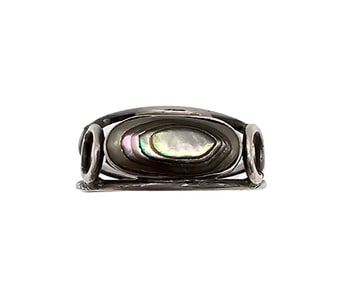 Mexico Abalone Sterling Silver Ring Size 5 1.6 G