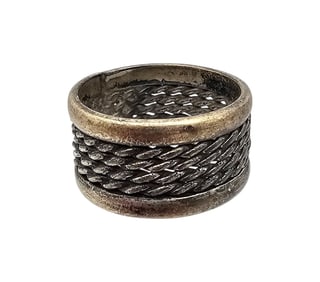 Mexico Sterling Silver Weave Design Ring Size 6.25 6.5 G