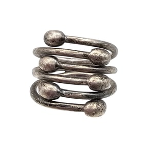 Mexico Sterling Silver Modernist Dot Design Ring Size 9.75 10.8 G