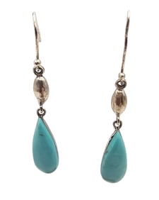 ATI Mexico Turquoise Sterling Silver Earrings 4.6 G